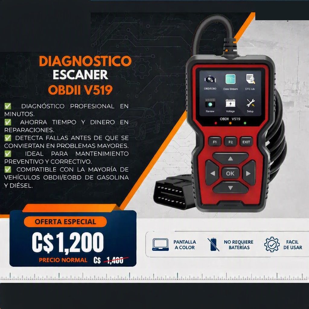 Escaner Automotriz OBD2 V519 en Managua en Managua, Nicaragua